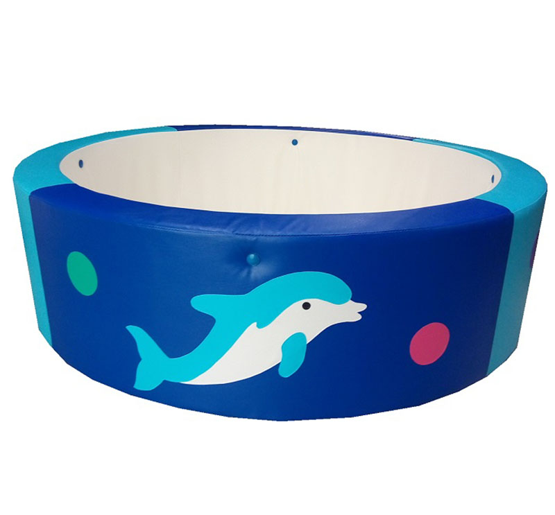 Круглый сухой бассейн "Дельфин" H40, D120-200 см, цвет голубой ЛА17