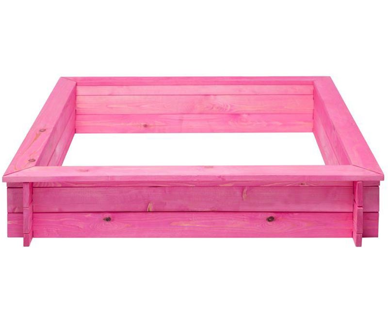 Деревянная песочница для детей 110*110 см розовая PR-30