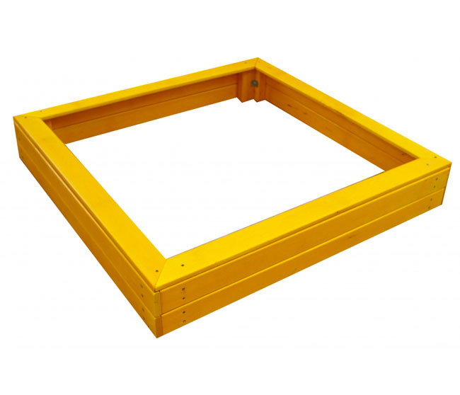 Песочница деревянная  уличная 110*110 см, цвет желтый OG-06