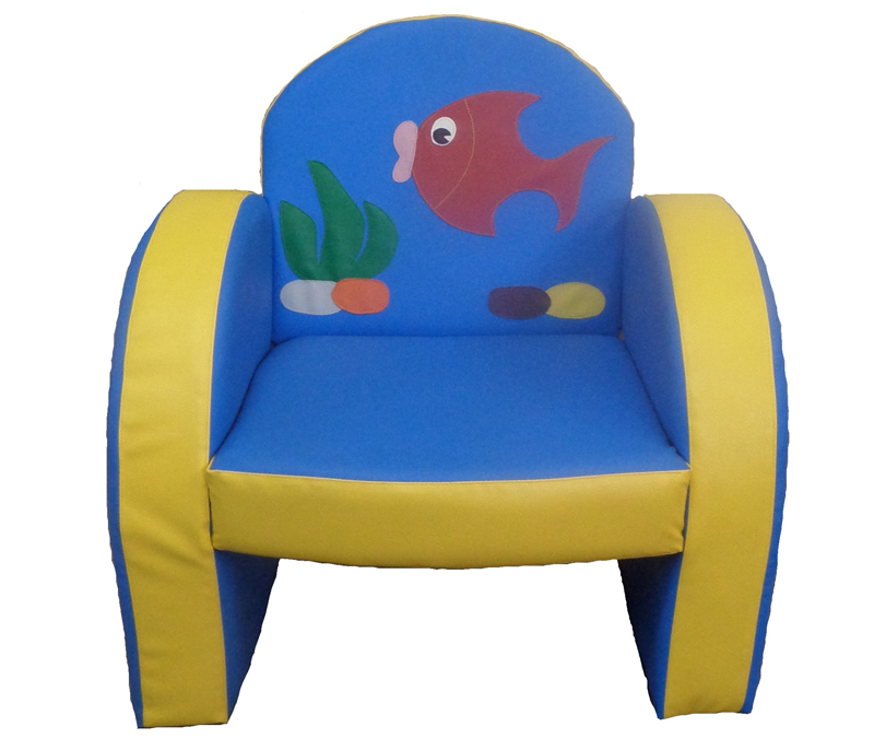 Мягкое каркасное кресло "Аквариум" с аппликацией МЛ105