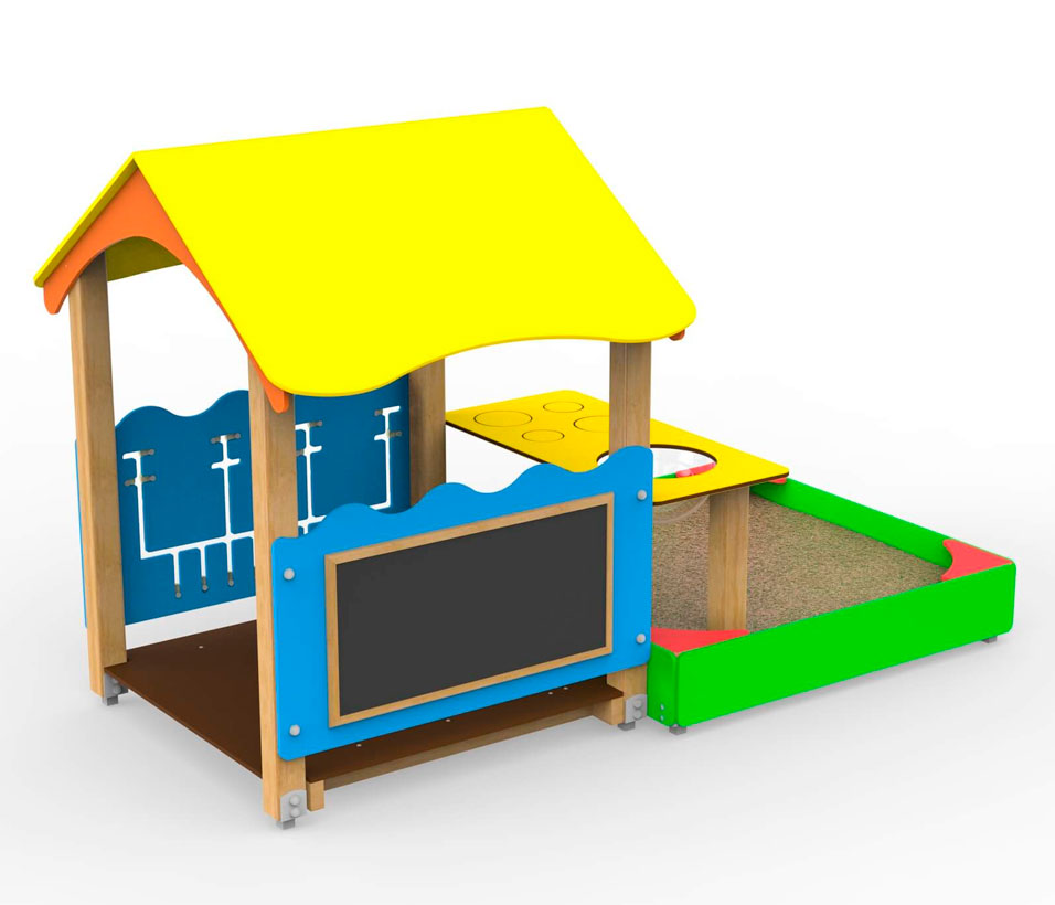 Игровой домик с песочницей для детской площадки АФ-34