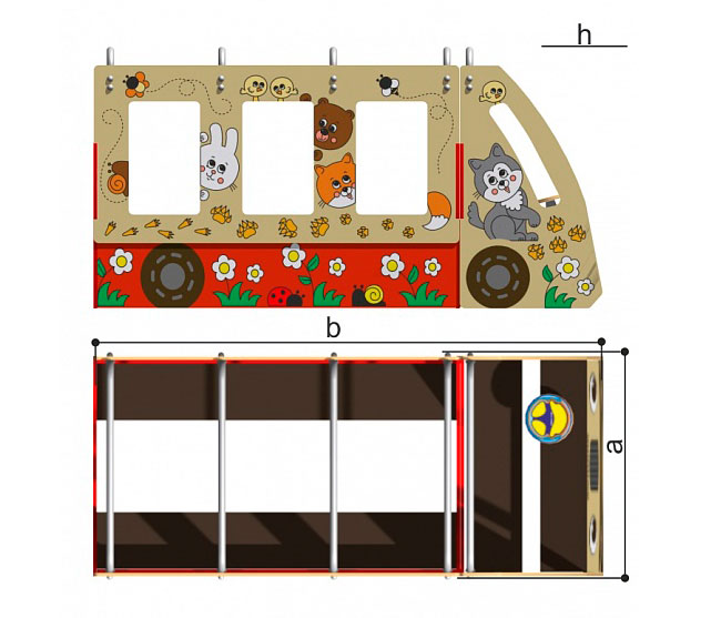 Игровой элемент для детской площадки "Автобус" РА425