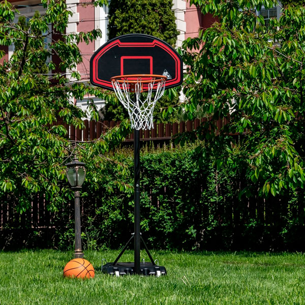 Детская баскетбольная стойка мобильная, щит из полиэтилена 80*58 см  ДР214