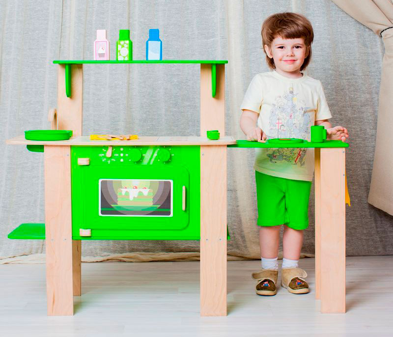 Раскладная игровая мини-кухня с аксессуарами, выcота 79 см, цвет мятный PR-97