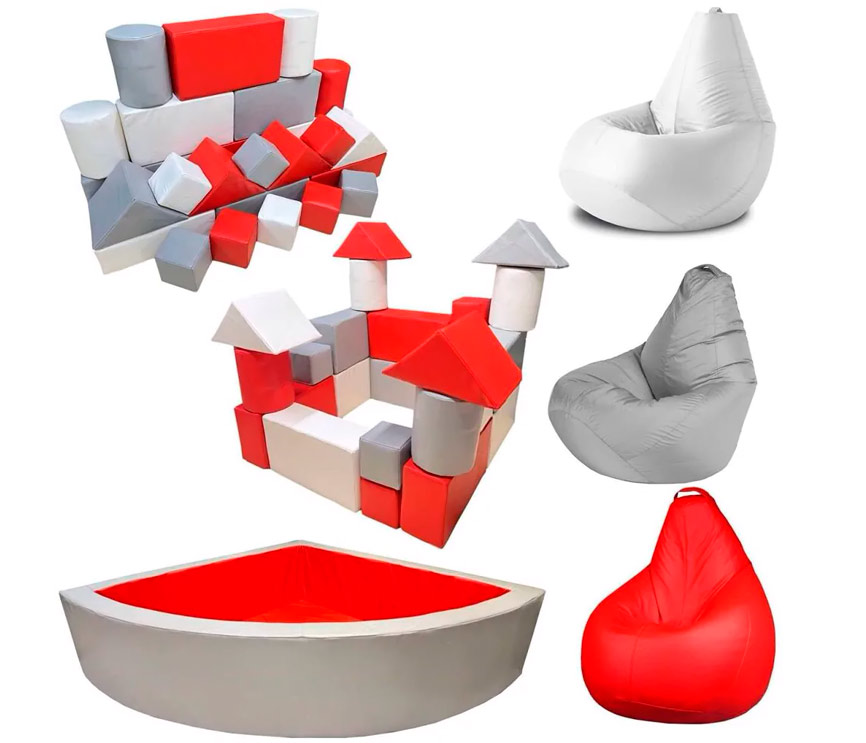Набор мягких модулей для игровой комнаты " Строитель" ЛА664