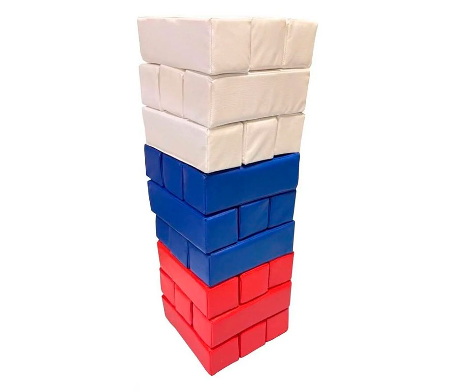 Игровая модульная Дженга 30 брусков 30*10*10 триколор ЛА669