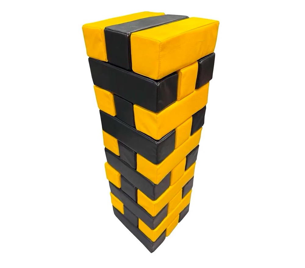 Гигантская мягкая модульная Дженга 45 брусков 50*15*10  см,цвет черный/желтый ЛА688