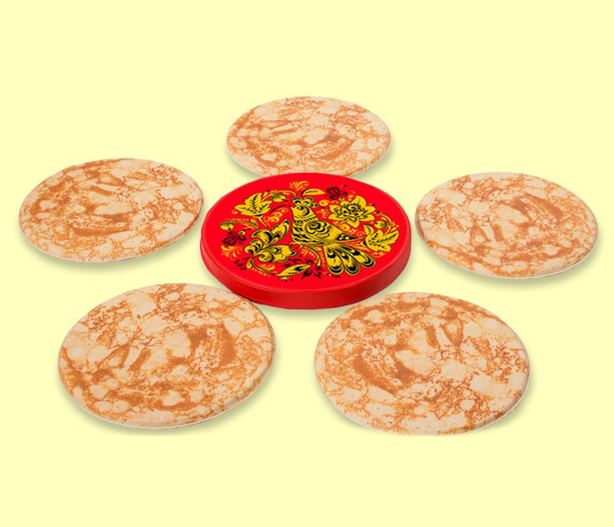 Игра "Тарелка с блинами Красная-хохлома", аттракцион "Метание блинов", "Масленица" НЛ133