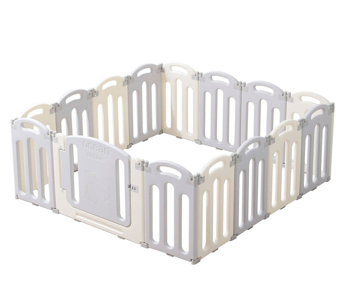 Манеж детский UNIX Kids "Океан", размер 151 x 151 см, цвет серый UN-27