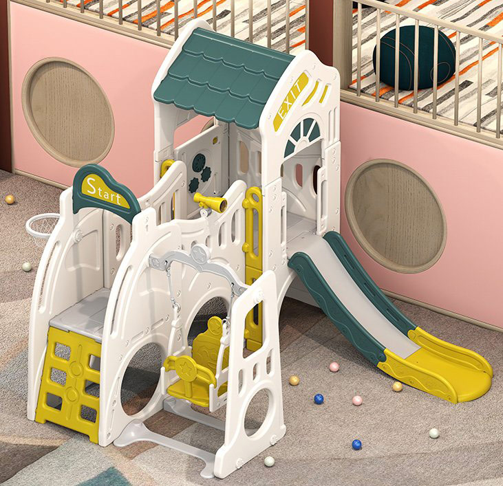 Игровой комплекс UNIX Kids "Игровой домик" с горкой и качелями