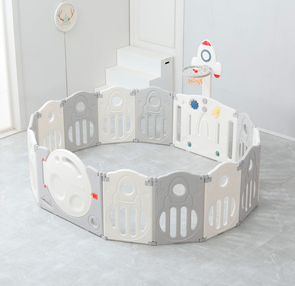 Манеж детский UNIX Kids "Величайший Космос", размер 160x160 см, цвет серый UN-12