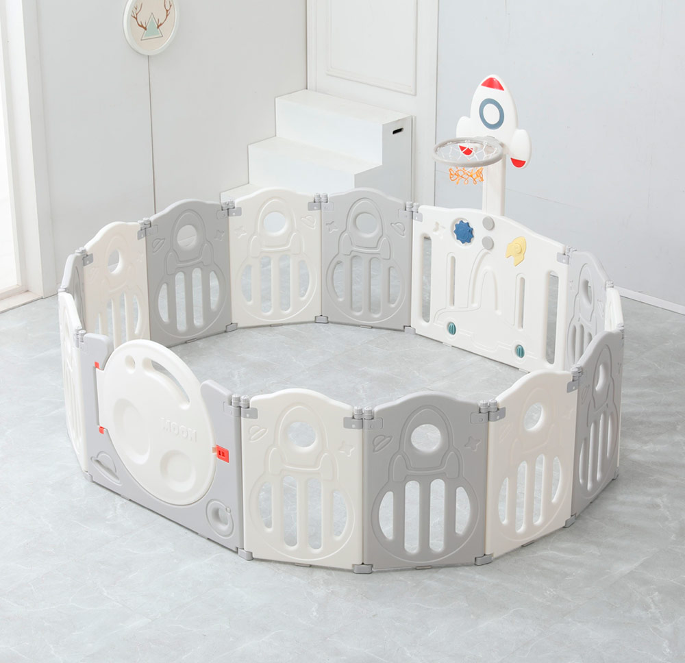 Манеж детский UNIX Kids "Величайший Космос", размер 200x200 см, цвет серый UN-13