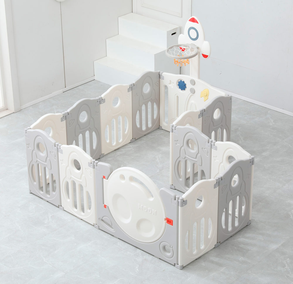 Манеж детский UNIX Kids "Величайший Космос", размер 200x200 см, цвет серый UN-13