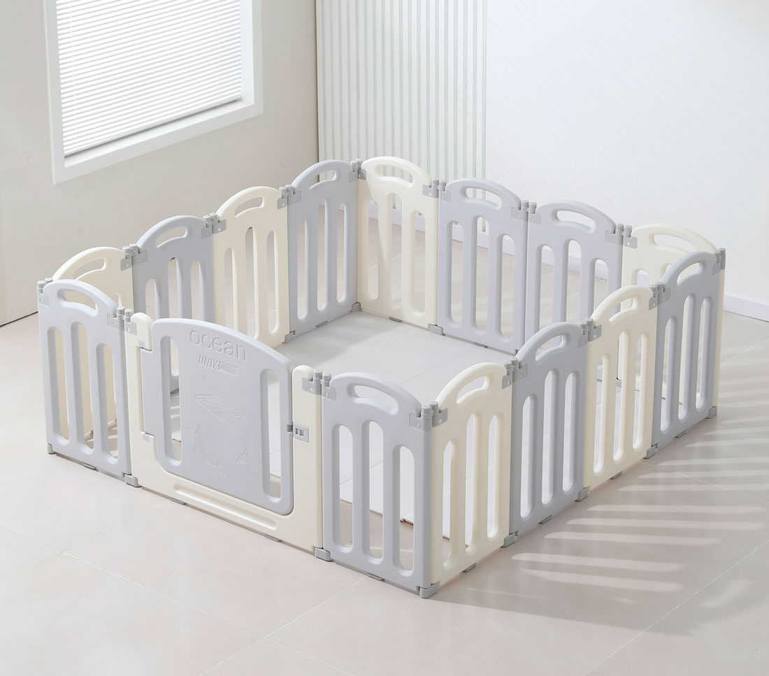 Манеж детский UNIX Kids "Океан", размер 151 x 151 см, цвет серый UN-27