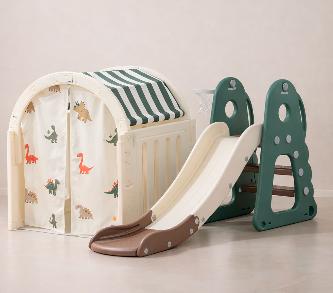 Комплекс домик игровой UNIX Kids "Дино" и горка "Дино" (160 см) UN-31