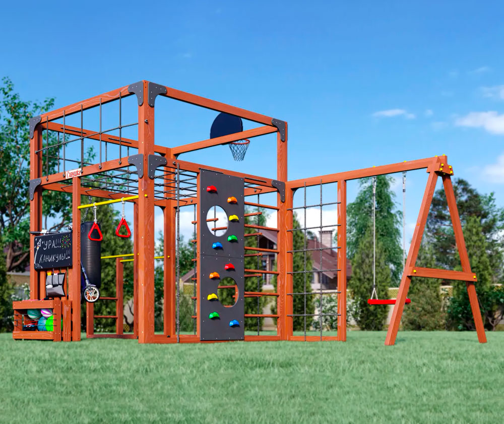 Спортивно-игровой комплекс для подростков Савушка КУБ-6 (цвет махагон) СВ-66