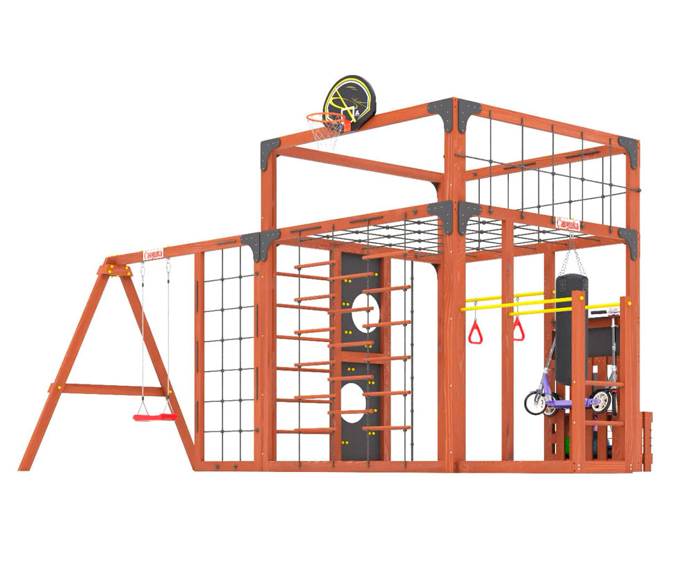 Спортивно-игровой комплекс для подростков Савушка КУБ-6 (цвет махагон) СВ-66