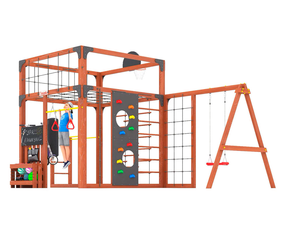 Спортивно-игровой комплекс для подростков Савушка КУБ-6 (цвет махагон) СВ-66