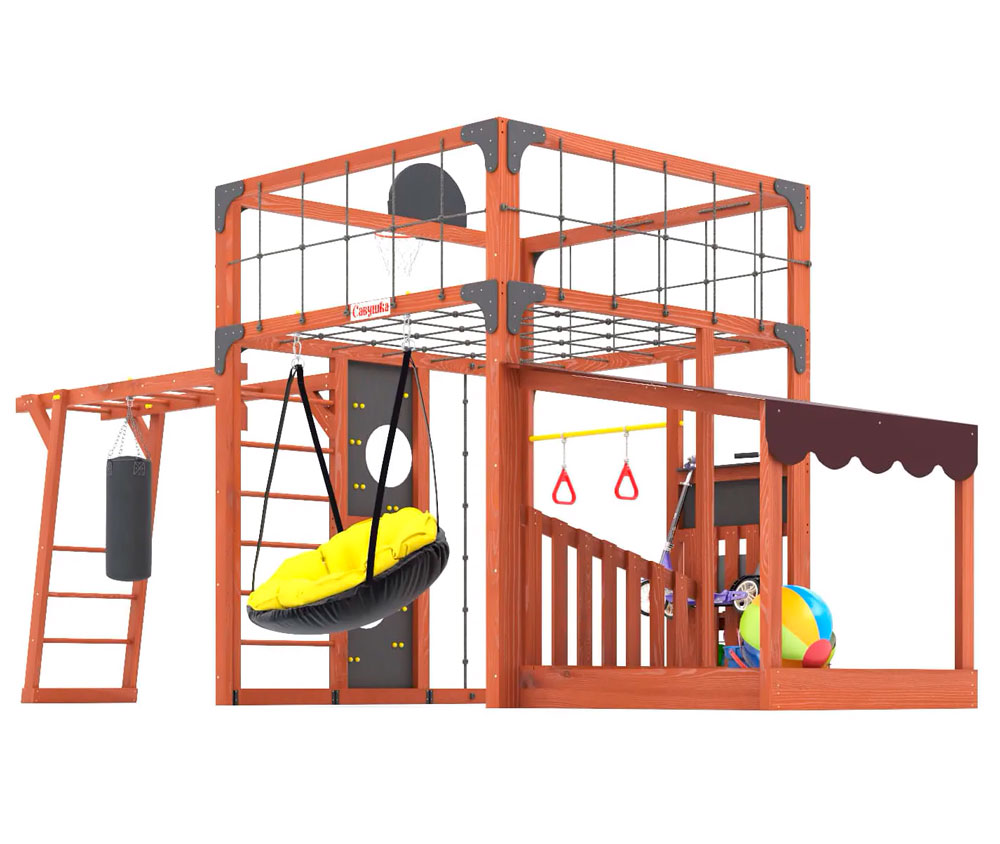 Спортивно-игровой комплекс для подростков Савушка КУБ-4 (цвет махагон) СВ-65