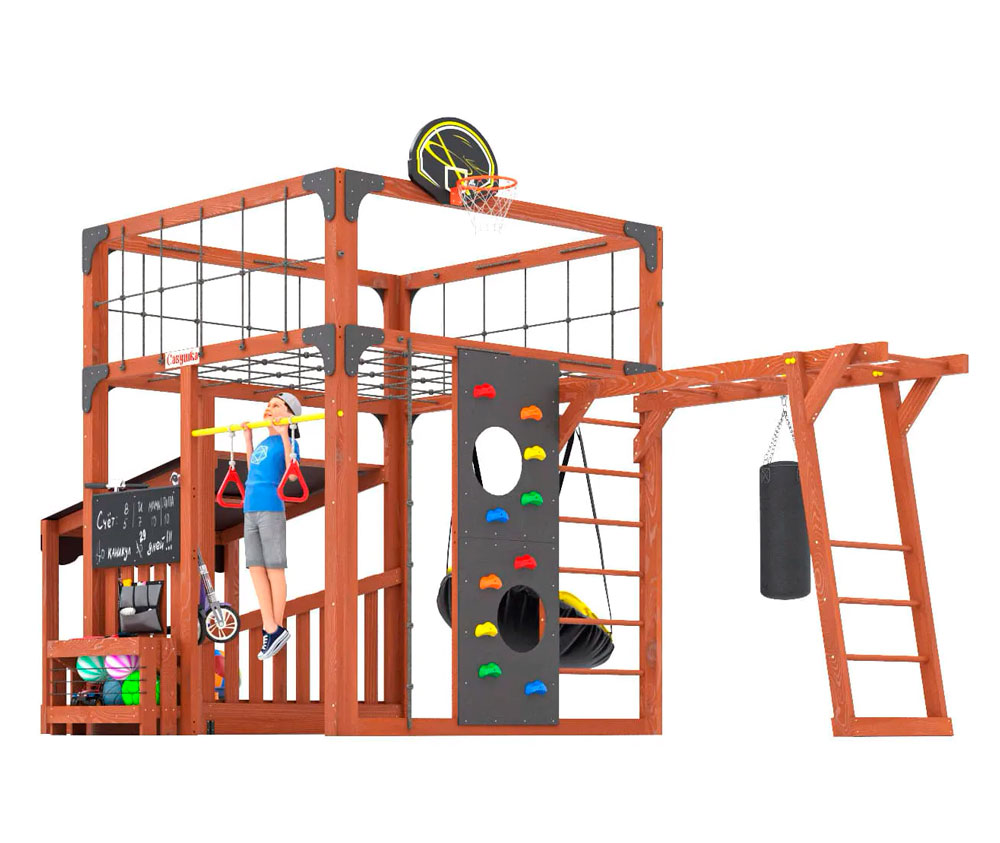 Спортивно-игровой комплекс для подростков Савушка КУБ-4 (цвет махагон) СВ-65