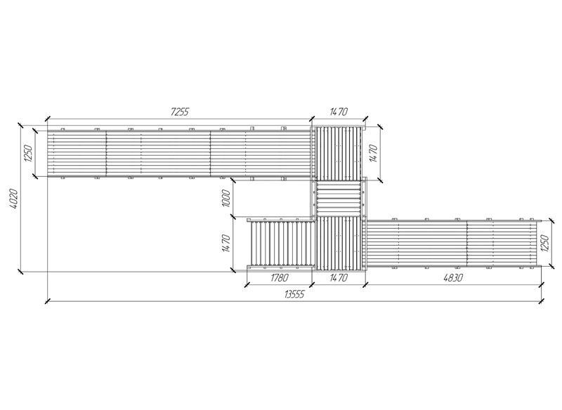 Зимняя горка деревянная Cавушка Зима 7/1, скат h1 = 1,5 м, h2 = 2,3 м СВ-52