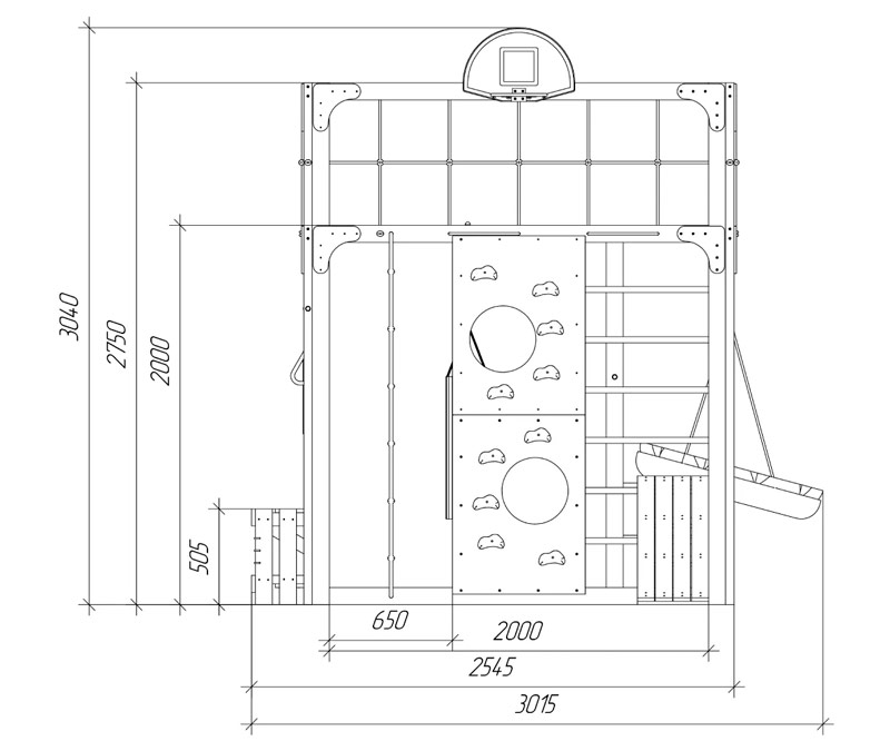 Игровой комплекс для подростков Савушка КУБ-1 (цвет серый) СВ-64