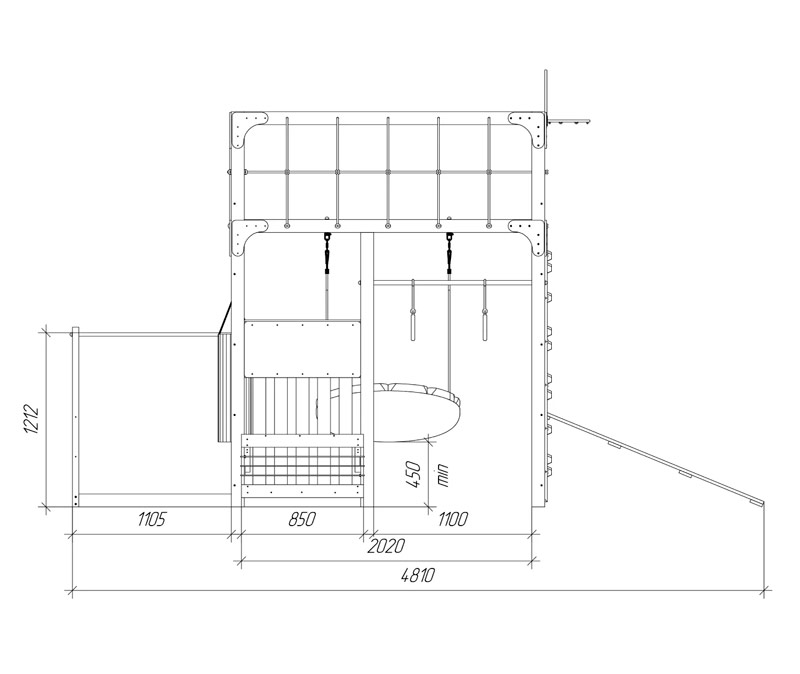 Игровой комплекс для подростков Савушка КУБ-1 (цвет махагон) СВ-63