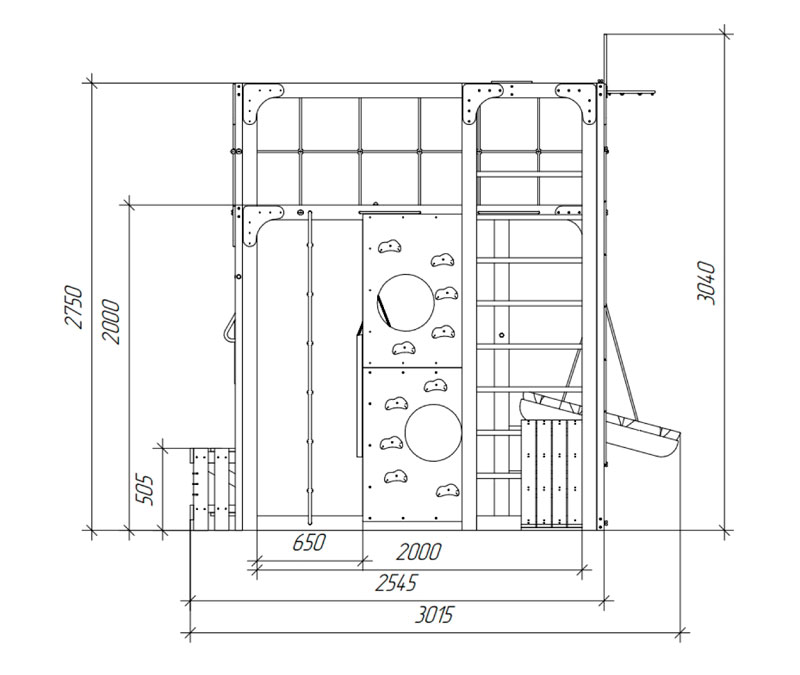 Спортивно-игровой комплекс для подростков Савушка КУБ-2 (цвет серый) СВ-67