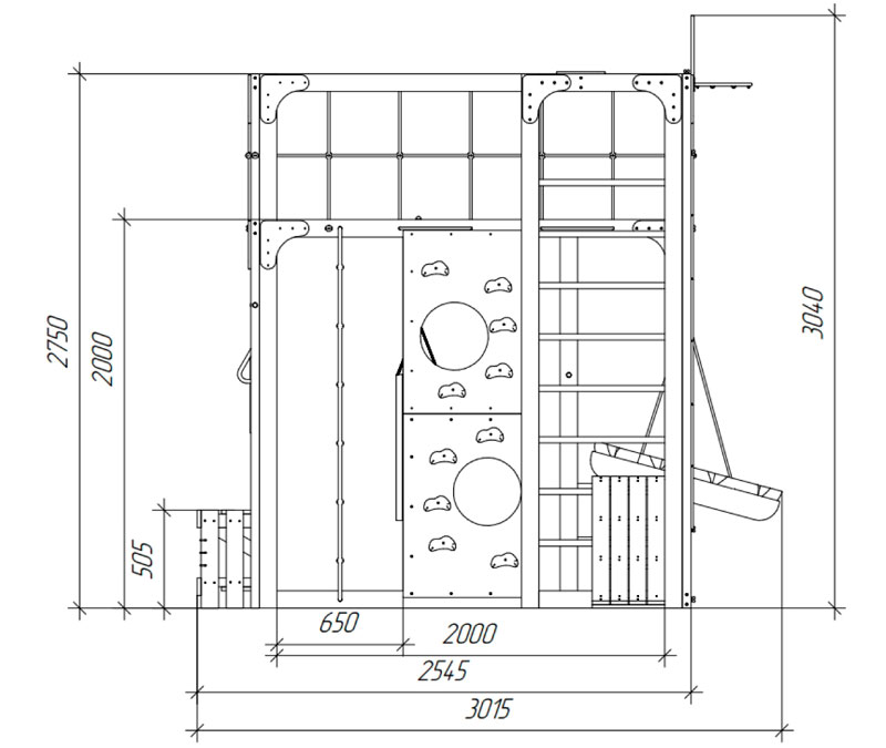 Спортивно-игровой комплекс для подростков Савушка КУБ-2 (цвет махагон) СВ-70