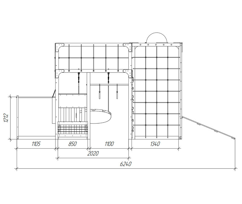Спортивно-игровой комплекс для подростков Савушка КУБ-2 (цвет серый) СВ-67