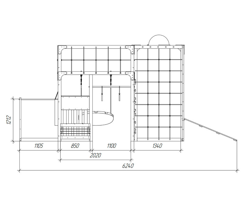 Спортивно-игровой комплекс для подростков Савушка КУБ-2 (цвет махагон) СВ-70