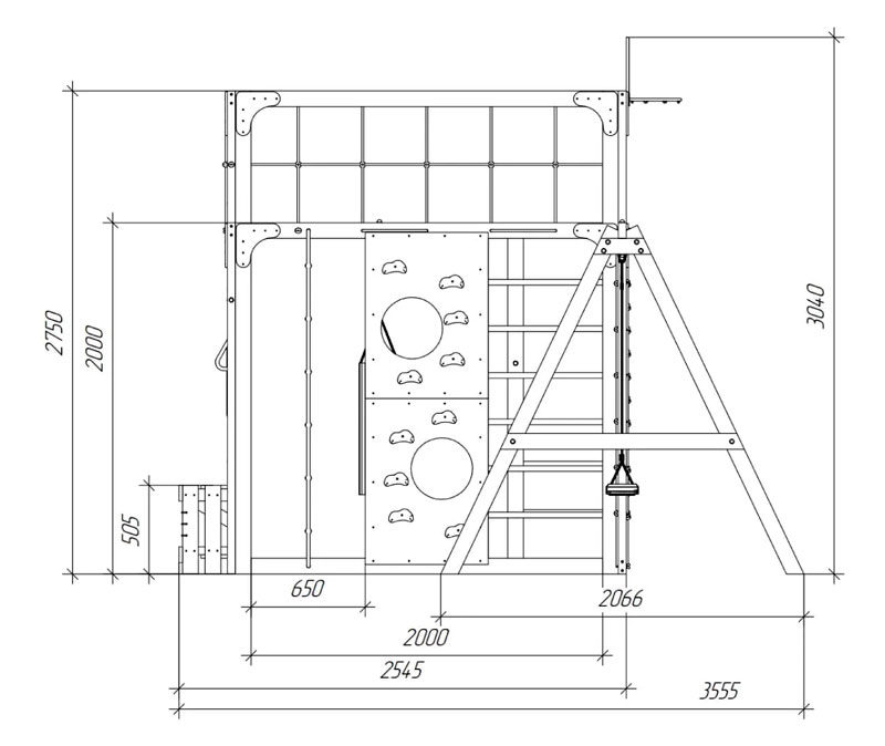 Спортивно-игровой комплекс для подростков Савушка КУБ-6 (цвет серый) СВ-68