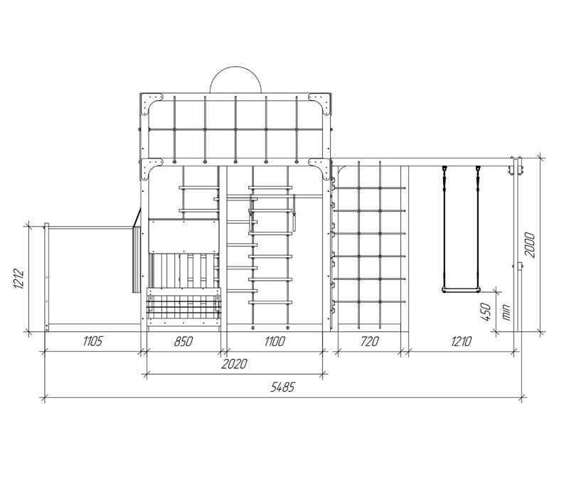 Спортивно-игровой комплекс для подростков Савушка КУБ-6 (цвет серый) СВ-68