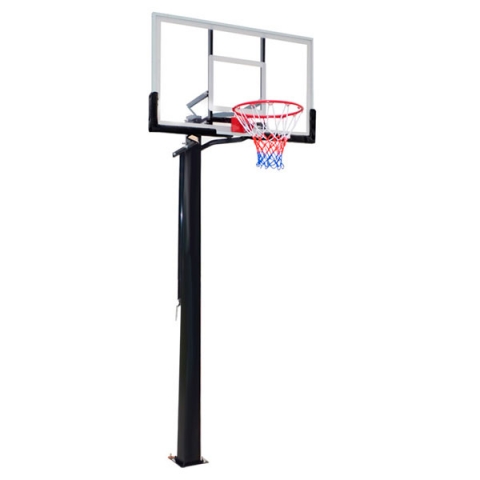 Баскетбольная стойка стационарная, щит из поликарбоната 143*80 см ДР245