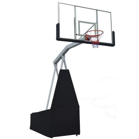Мобильная баскетбольная стойка клубного уровня для помещений, щит 180х105 см из закаленного стекла ДР261