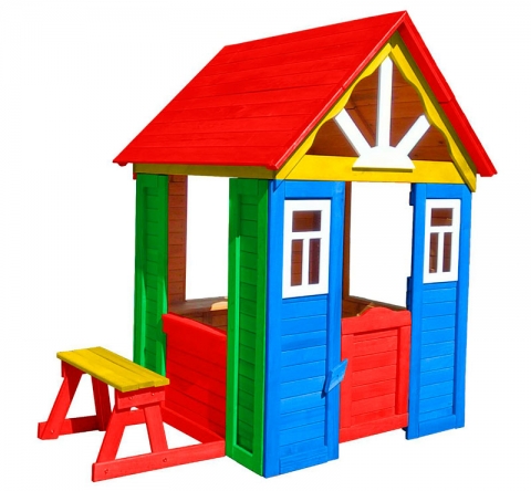 Игровой деревянный домик цветной КР1-3
