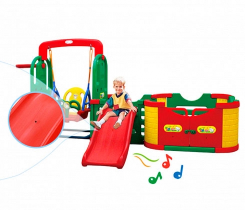Игровой детский комплекс из пластика с горкой и качелями АМ14