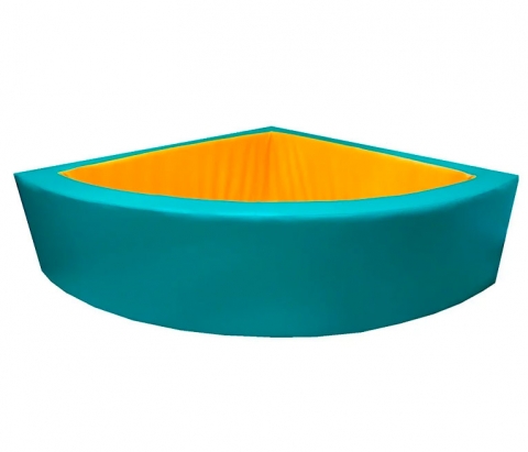 Детский сухой бассейн угловой R100xH30-R200xH40 голубой/желтый ЛА479