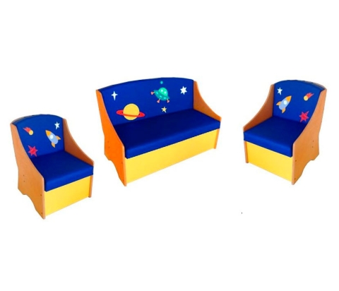 Набор детской мягкой мебели на деревянном каркасе "Космос" НЛ19