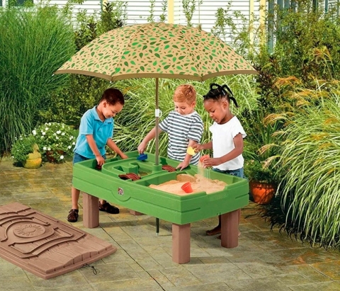 Столик для игры с песком и водой с зонтиком STP108