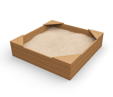 Песочница деревянная со скамейками 1,2х1,2м BB-14