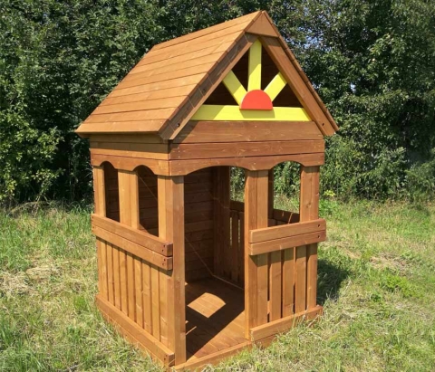 Детский деревянный домик 1,28х1,28х2,14м BB-15