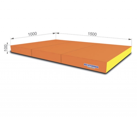 Мат гимнастический в 3 сложения 100*150*10 см, оранжевый-желтый RA-181