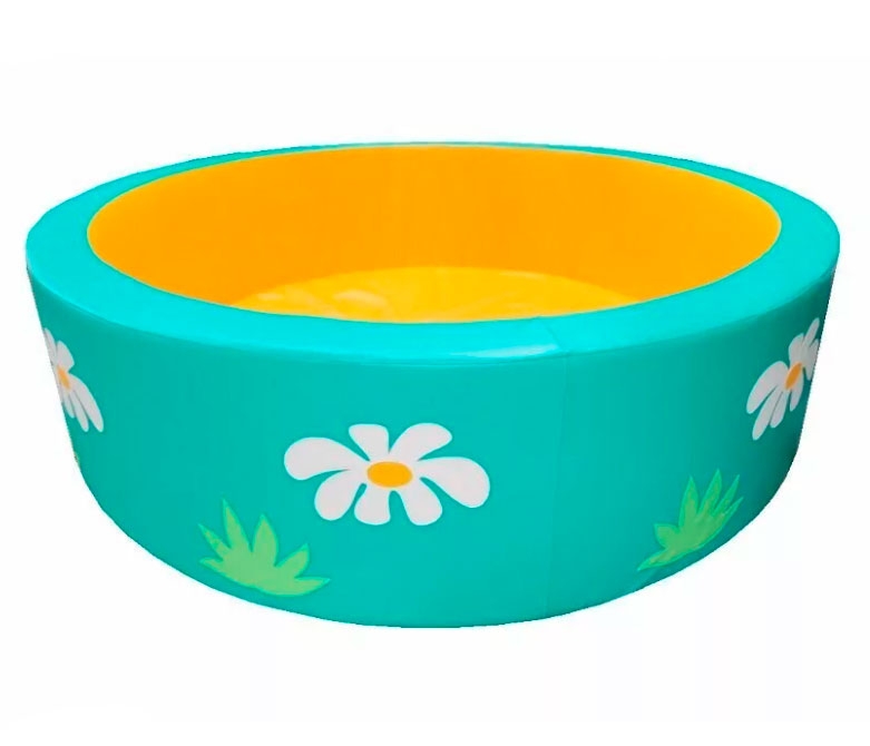 Сухой бассейн круглый "Ромашки" H40, D130-200 см, цвет зеленый/желтый ЛА506