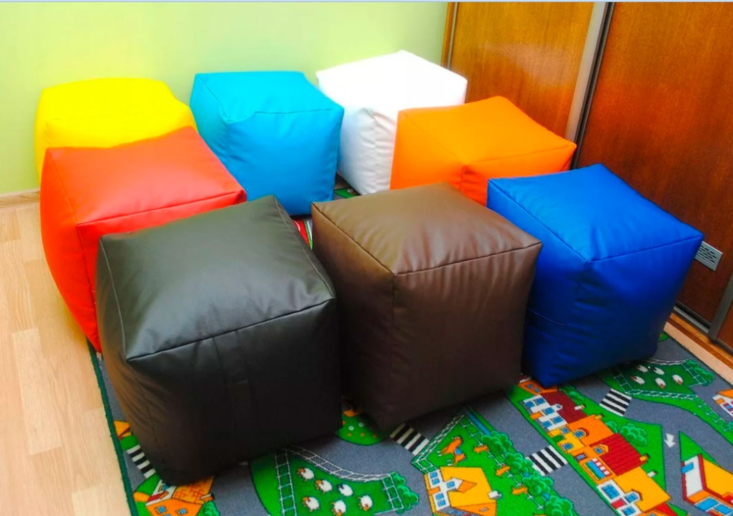 Бескаркасный засыпной пуфик "Кубик" 55*55 см  ЛА55 