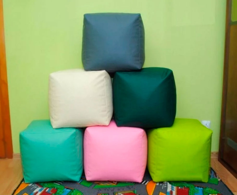 Бескаркасный засыпной пуфик "Кубик" 55*55 см  ЛА55 