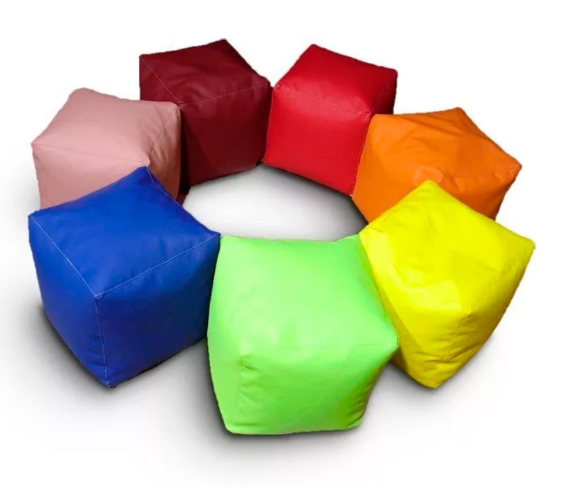 Бескаркасный засыпной пуфик "Кубик" 55*55 см  ЛА55 