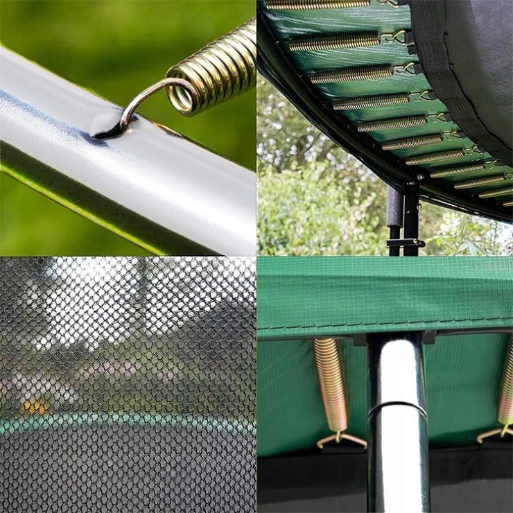 Детский батут с защитной сеткой для улицы d=300 cм зеленый VT-193