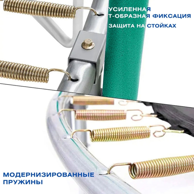 Детский батут для дачи с сеткой Perfetto Sport d=300 см зеленый VT-194