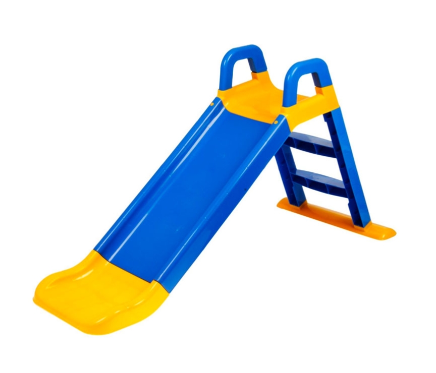 Круглый сухой бассейн (диаметр от 120 см) c детской горкой (высота 850 мм), синий ДУ471